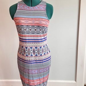 KAREN KANE SUN DRESS, MULTI COLORED , MULTI PATTERN. SIZE SMALL